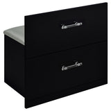 Flora 2-drawer Vanity Set with LED Mirror Black High Gloss - Tampa Furniture Outlet