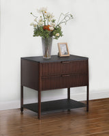 Zimmerlee 2-drawer Side Table with Shelf Rust Brown - Tampa Furniture Outlet