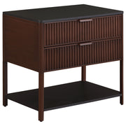 Tampa Furniture Outlet - Coaster - Zimmerlee 2-drawer Side Table with Shelf Rust Brown - 930221