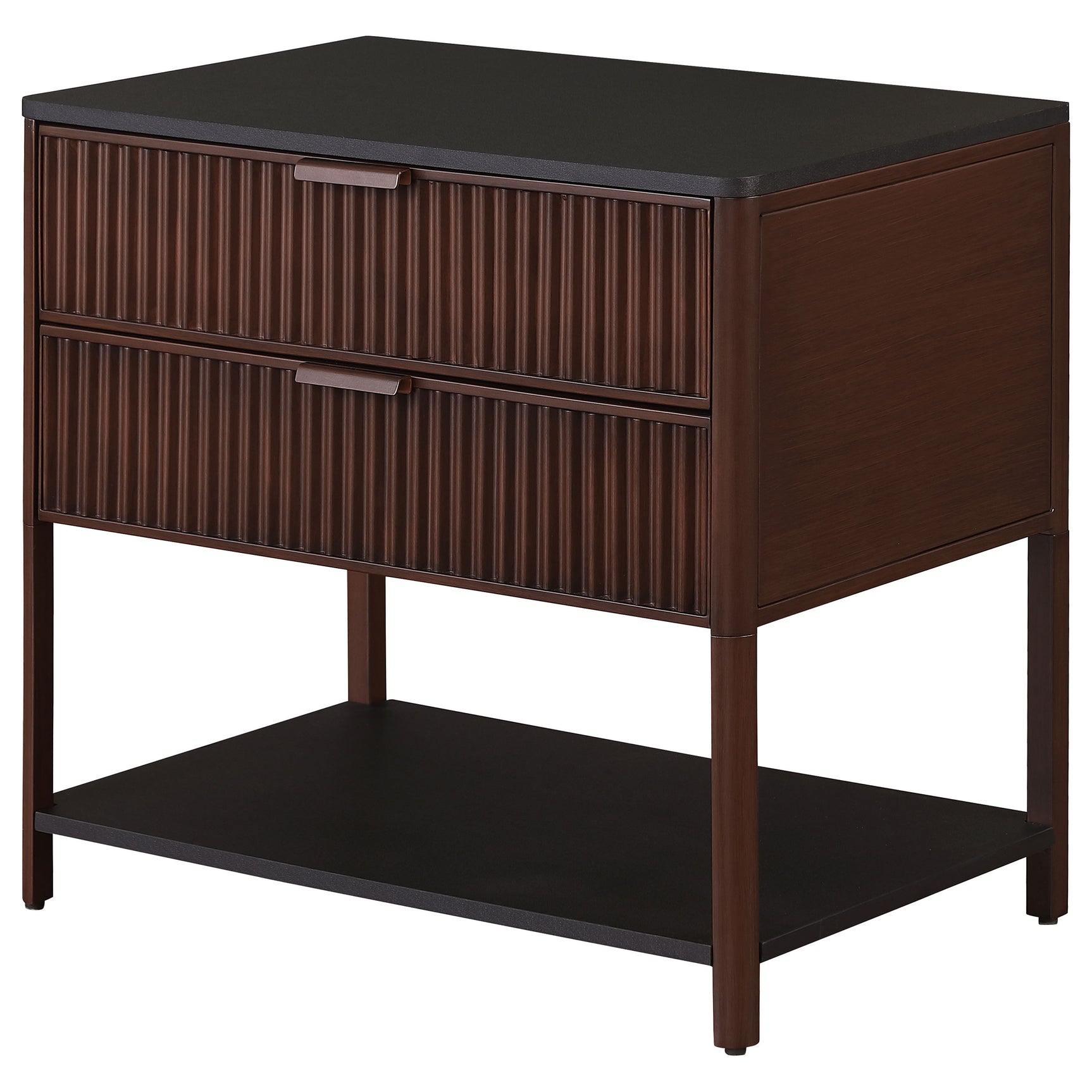 Zimmerlee 2-drawer Side Table with Shelf Rust Brown - Tampa Furniture Outlet