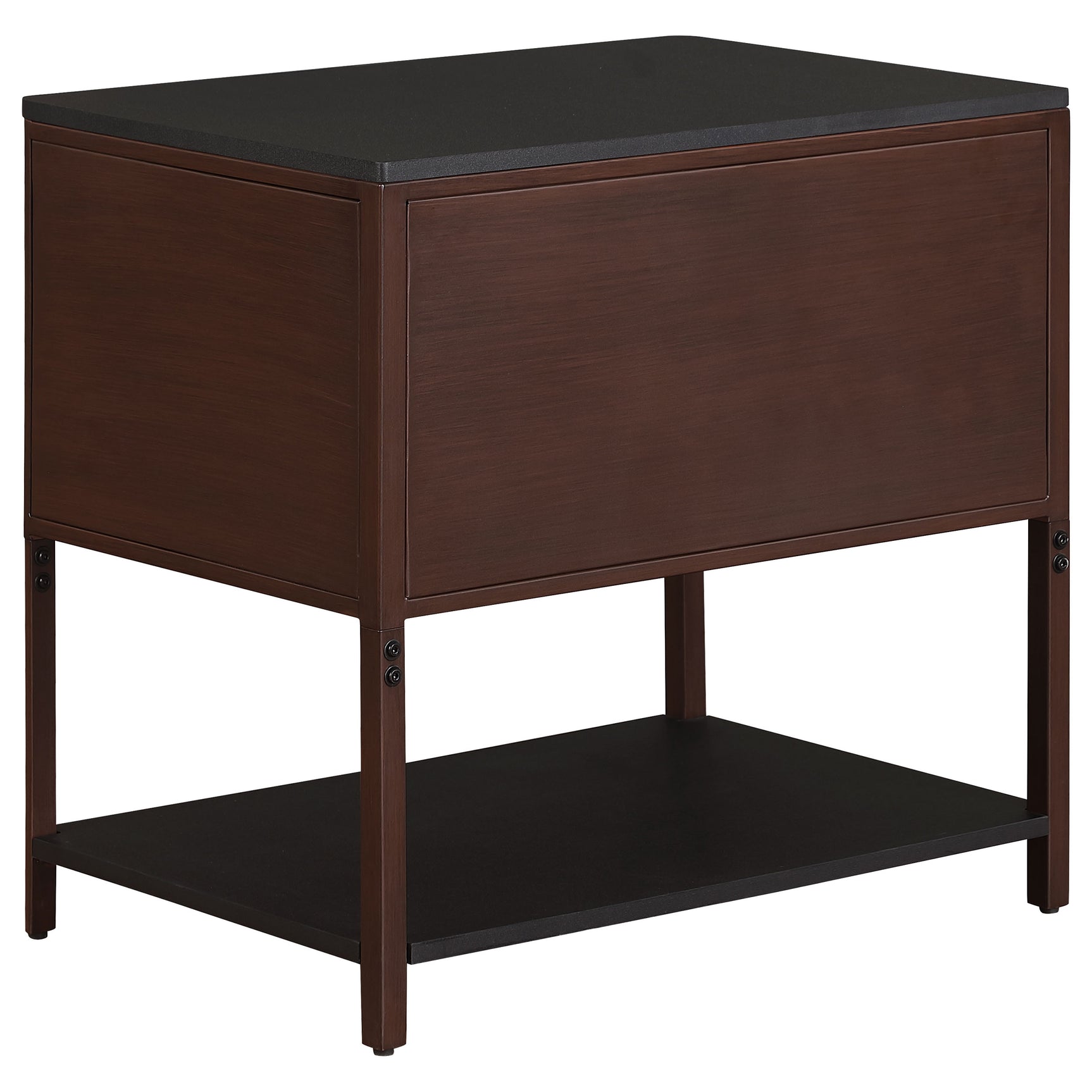 Zimmerlee 2-drawer Side Table with Shelf Rust Brown - Tampa Furniture Outlet