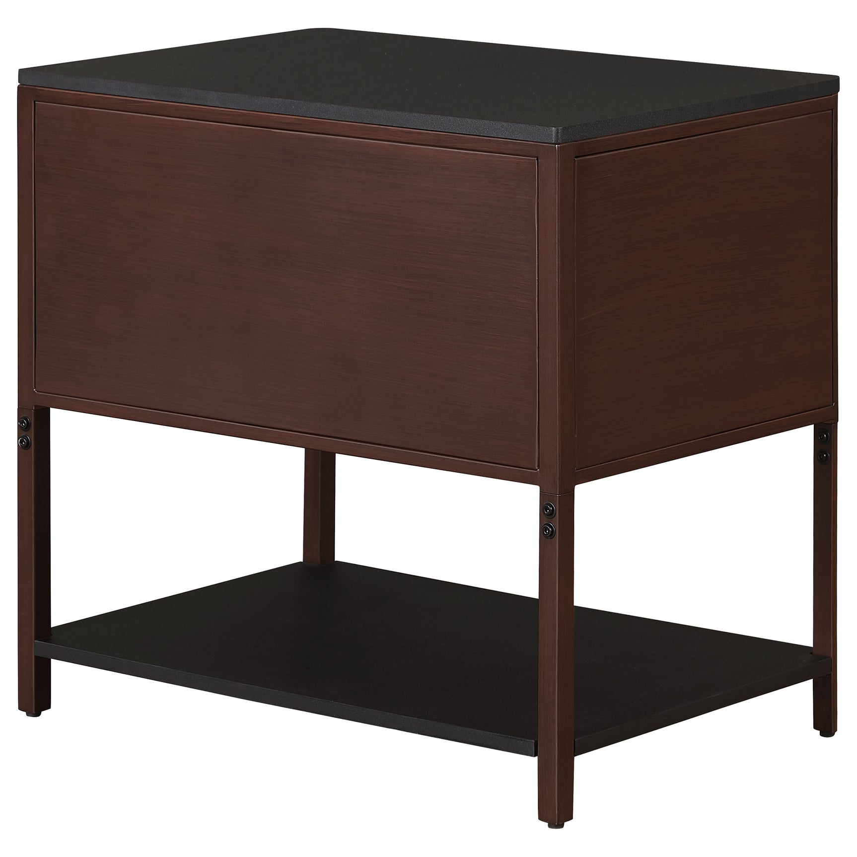 Zimmerlee 2-drawer Side Table with Shelf Rust Brown - Tampa Furniture Outlet