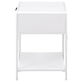 Amherst 1-drawer Radio Weave Cane Metal Bedside Table White - Tampa Furniture Outlet