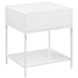 Amherst 1-drawer Radio Weave Cane Metal Bedside Table White - Tampa Furniture Outlet