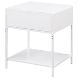 Amherst 1-drawer Radio Weave Cane Metal Bedside Table White - Tampa Furniture Outlet