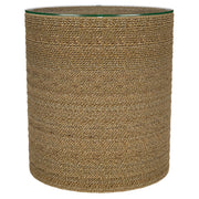 Tampa Furniture Outlet - Coaster - Halden Round Woven Seagrass Accent Side Table Light Brown - 930270