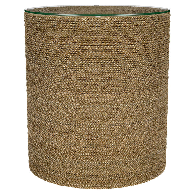 Tampa Furniture Outlet - Coaster - Halden Round Woven Seagrass Accent Side Table Light Brown - 930270