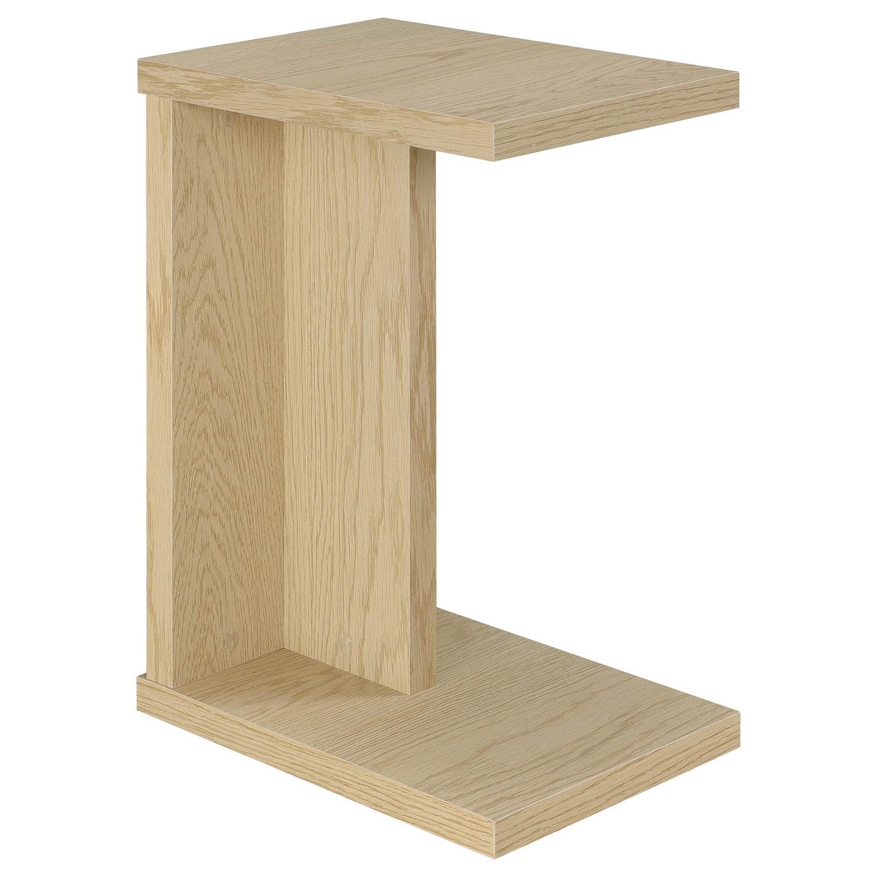 Tampa Furniture Outlet - Coaster - Clower Engineered Wood C-Shaped Sofa Side Table Light Oak - 930275