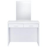 Bunbury Makeup Vanity Table Set Storage Mirror and Stool White