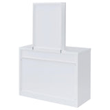 Bunbury Makeup Vanity Table Set Storage Mirror and Stool White
