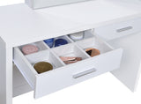 Bunbury Makeup Vanity Table Set Storage Mirror and Stool White