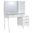 Tampa Furniture Outlet - Coaster - Souza 5-Drawer Makeup Vanity Table With LED Mirror White High Gloss - 930282