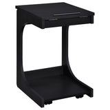 Tampa Furniture Outlet - Coaster - Ralston C-Shaped Lift-Top Sofa Side Table With Casters Black - 930290