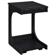 Tampa Furniture Outlet - Coaster - Ralston C-Shaped Lift-Top Sofa Side Table With Casters Black - 930290