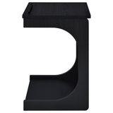 Ralston C-Shaped Lift-Top Sofa Side Table With Casters Black