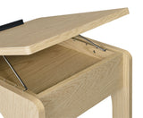 Ralston C-Shaped Lift-Top Sofa Side Table With Casters Light Oak