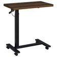 Tampa Furniture Outlet - Coaster - Westpark Pneumatic Adjustable C-Shape Side Table with Casters Dark Pine - 930302