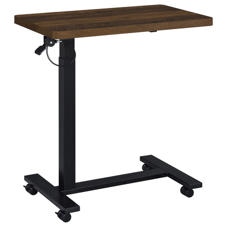 Tampa Furniture Outlet - Coaster - Westpark Pneumatic Adjustable C-Shape Side Table with Casters Dark Pine - 930302