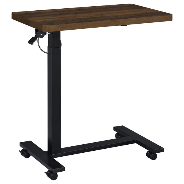 Tampa Furniture Outlet - Coaster - Westpark Pneumatic Adjustable C-Shape Side Table with Casters Dark Pine - 930302