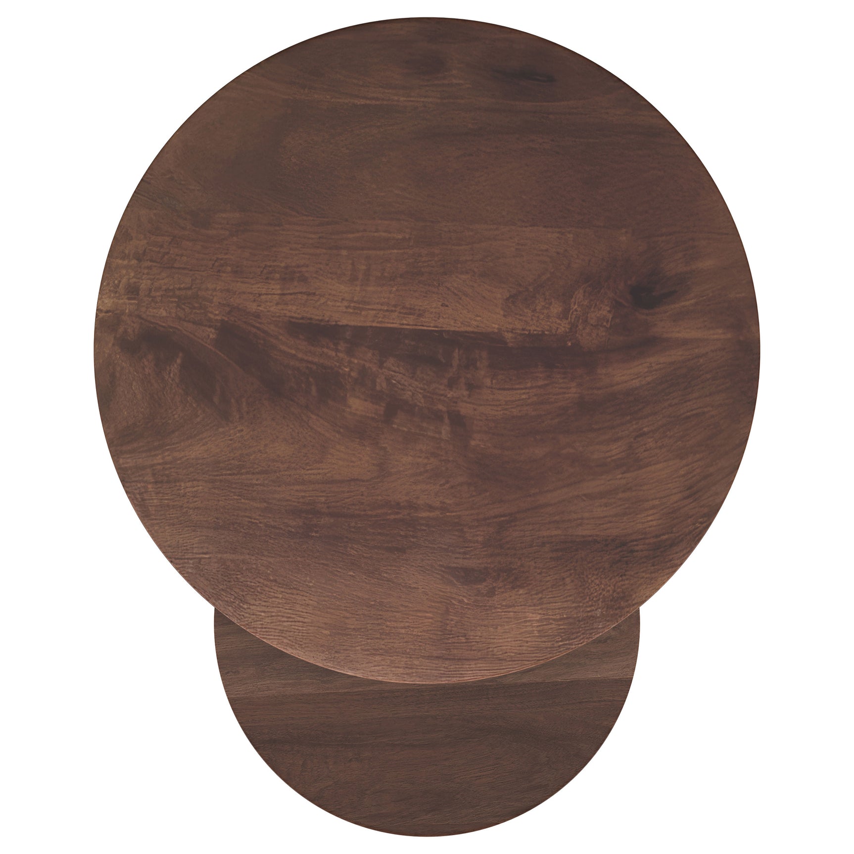 Yency 2-piece Round Mango Wood Nesting Table Set Dark Brown Mango - Tampa Furniture Outlet
