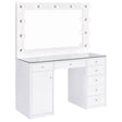 Tampa Furniture Outlet - Coaster - Acena 7-drawer Vanity Set with Lighting White High Gloss - 931143