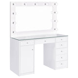 Tampa Furniture Outlet - Coaster - Acena 7-drawer Vanity Set with Lighting White High Gloss - 931143