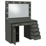 Acena 7-drawer Vanity Set with Lighting Grey High Gloss - Tampa Furniture Outlet