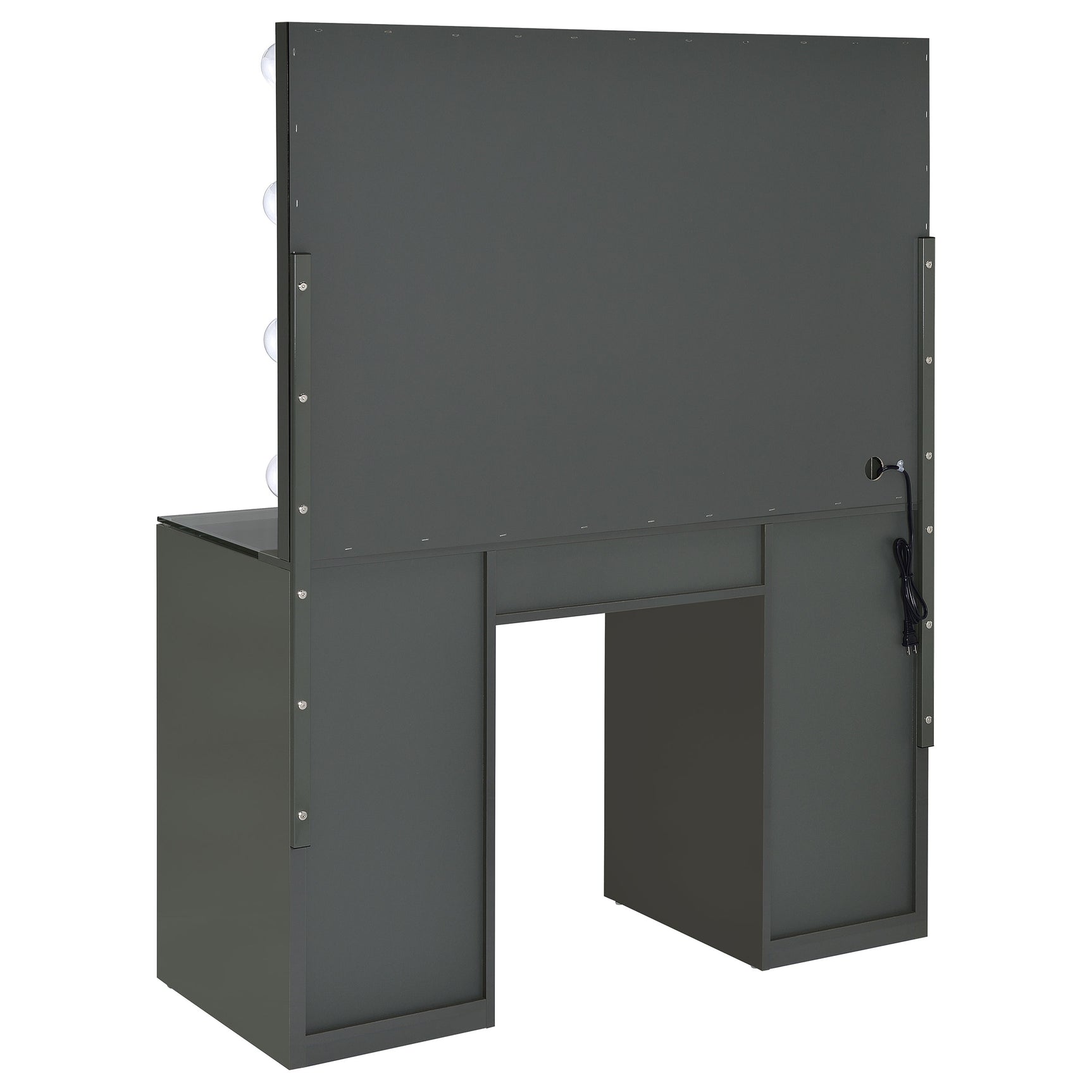 Acena 7-drawer Vanity Set with Lighting Grey High Gloss - Tampa Furniture Outlet