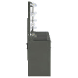 Acena 7-drawer Vanity Set with Lighting Grey High Gloss - Tampa Furniture Outlet