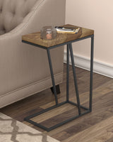 Sergio Engineered Wood C-Shaped Side Table Rustic Tobacco - Tampa Furniture Outlet