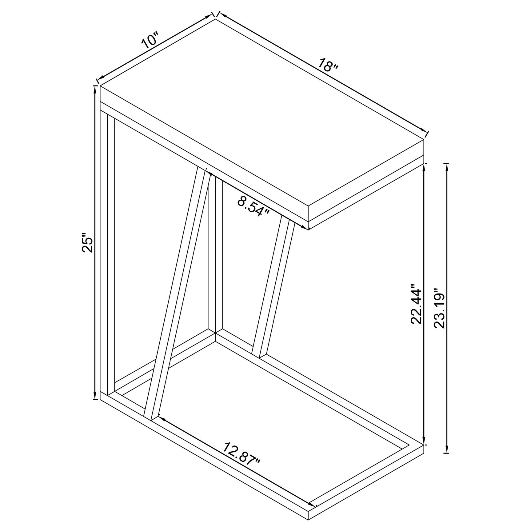 Sergio Engineered Wood C-Shaped Side Table Rustic Tobacco - Tampa Furniture Outlet
