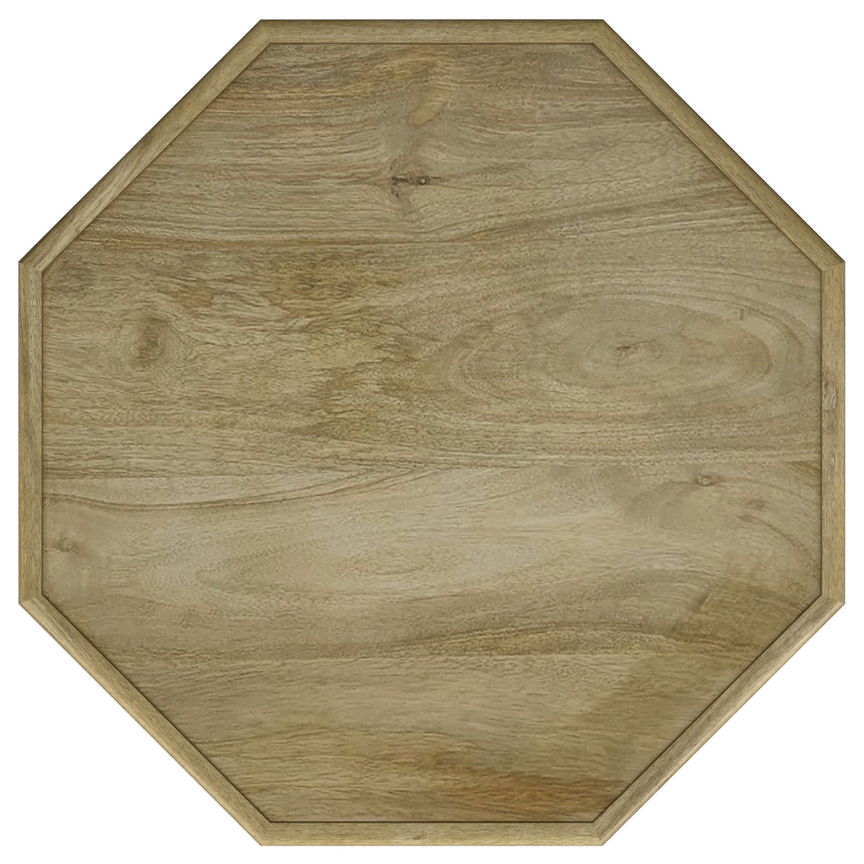 Torres Octagonal Solid Mango Wood Side Table Natural Brown - Tampa Furniture Outlet