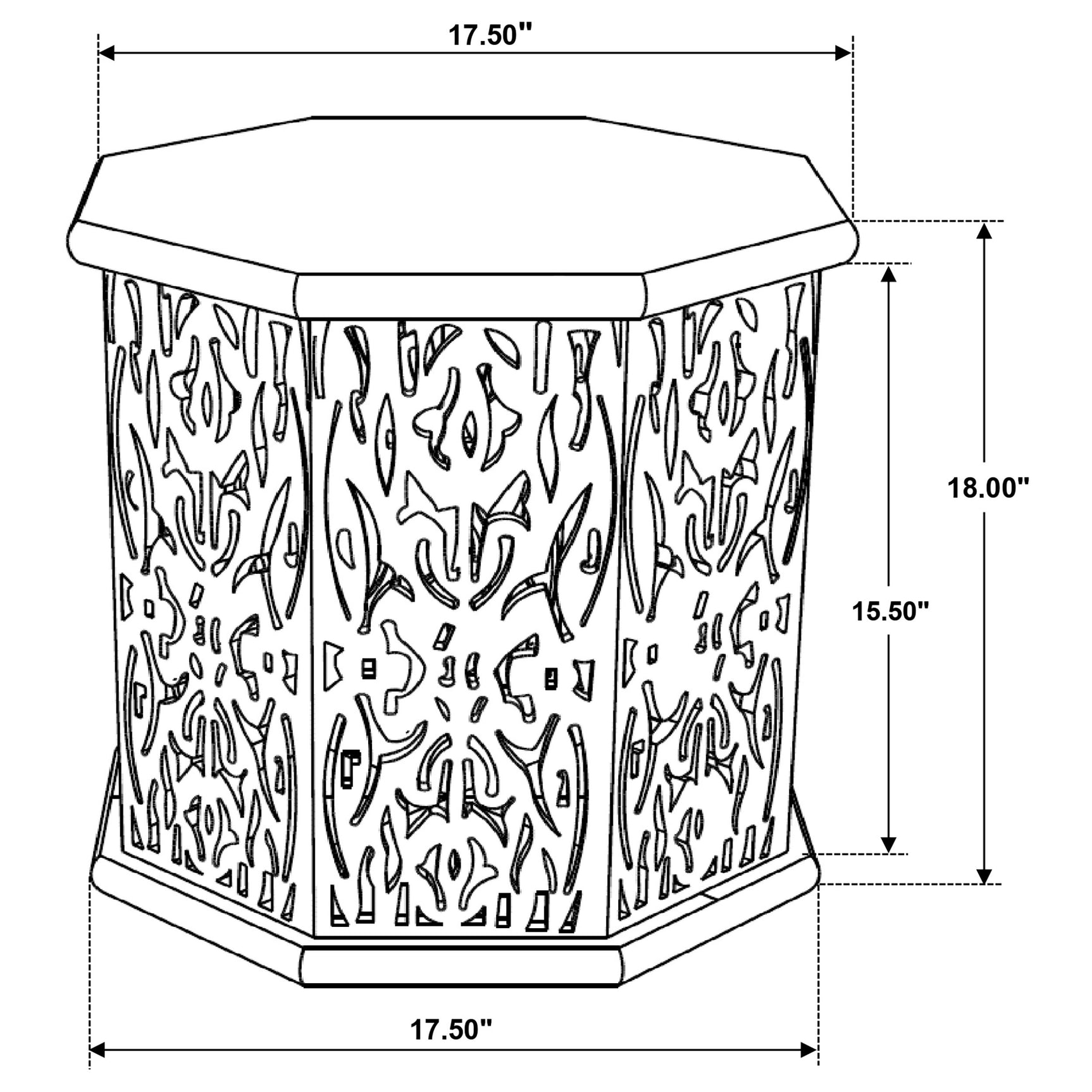 Torres Octagonal Solid Mango Wood Side Table Natural Brown - Tampa Furniture Outlet