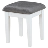 Elijah Vanity Set with Lighting & Stool White and Dark Grey - Tampa Furniture Outlet