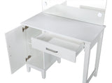 Elijah Vanity Set with Lighting & Stool White and Dark Grey - Tampa Furniture Outlet