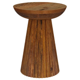 Tampa Furniture Outlet - Coaster - Aureo Round Solid Wood Accent Side Table Wild Honey - 931155