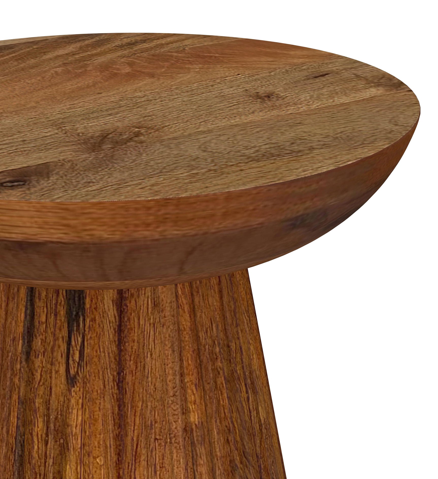 Aureo Round Solid Wood Accent Side Table Wild Honey - Tampa Furniture Outlet