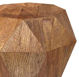 Jacinto Octagonal Solid Mango Wood Side Table Natural Brown - Tampa Furniture Outlet