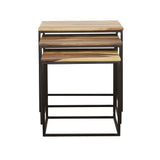 Belcourt 3-piece Square Nesting Tables Natural and Black - Tampa Furniture Outlet