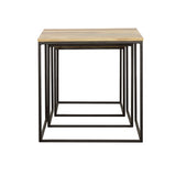 Belcourt 3-piece Square Nesting Tables Natural and Black - Tampa Furniture Outlet
