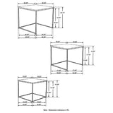 Belcourt 3-piece Square Nesting Tables Natural and Black - Tampa Furniture Outlet