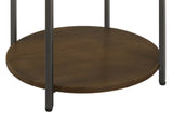 Noemie Round Marble Top Accent Side Table White and Gunmetal - Tampa Furniture Outlet