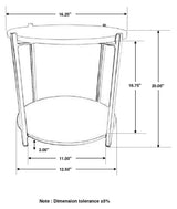 Noemie Round Marble Top Accent Side Table White and Gunmetal - Tampa Furniture Outlet