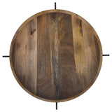Adhvik Round End Side Table Marble Shelf Natural and Black - Tampa Furniture Outlet