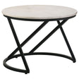 Tampa Furniture Outlet - Coaster - Miguel Round Marble Top Coffee Table White and Black - 931227