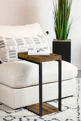 Beck Engineered Wood C-Shape Sofa Side Table Antique Nutmeg - Tampa Furniture Outlet