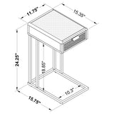 Amherst 1-drawer Radio Weave Cane Metal Side Table Black - Tampa Furniture Outlet