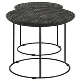 Loannis 2-piece Round Mango Wood Nesting Table Matte Black - Tampa Furniture Outlet