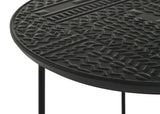 Loannis 2-piece Round Mango Wood Nesting Table Matte Black - Tampa Furniture Outlet