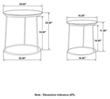 Loannis 2-piece Round Mango Wood Nesting Table Matte Black - Tampa Furniture Outlet